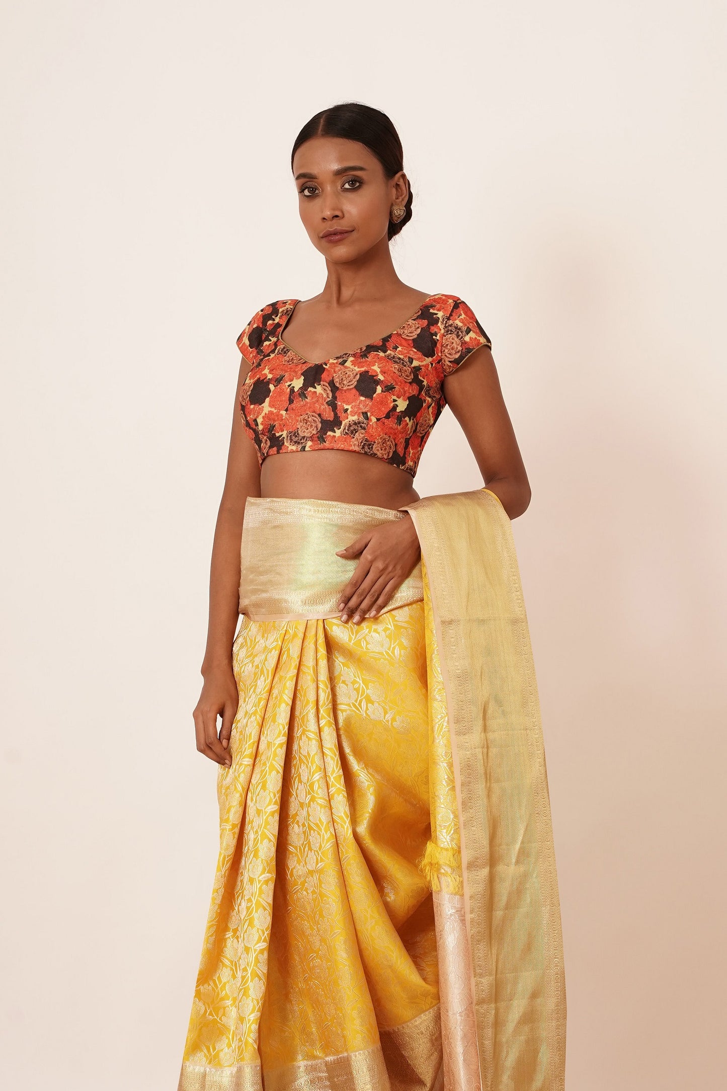 Yellow Kanjivaram Silk Saree