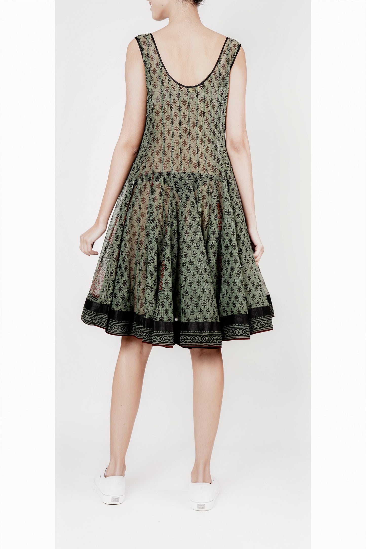 Green and black block Printed Tunic