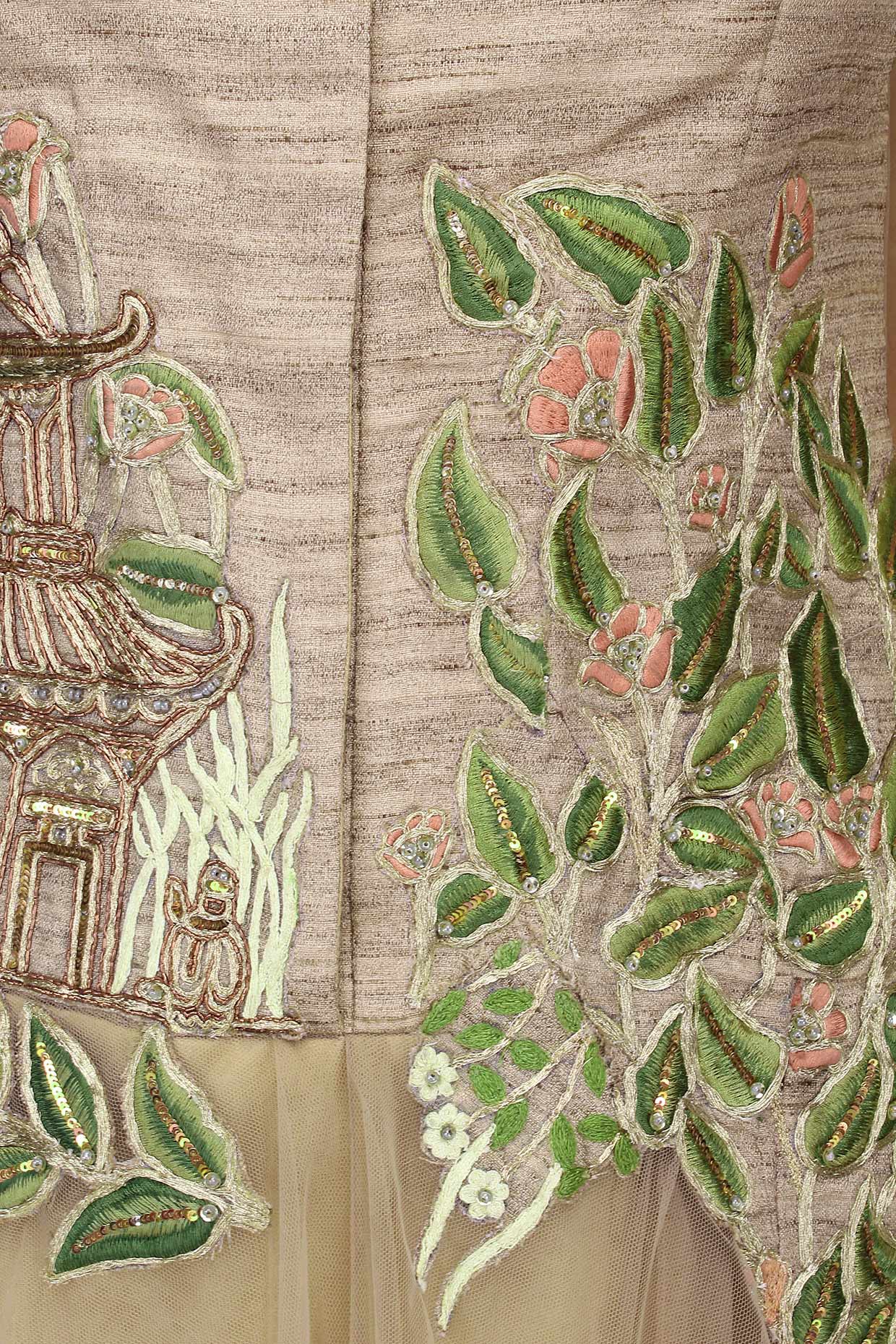 Dusky Gold Embroidered Gown