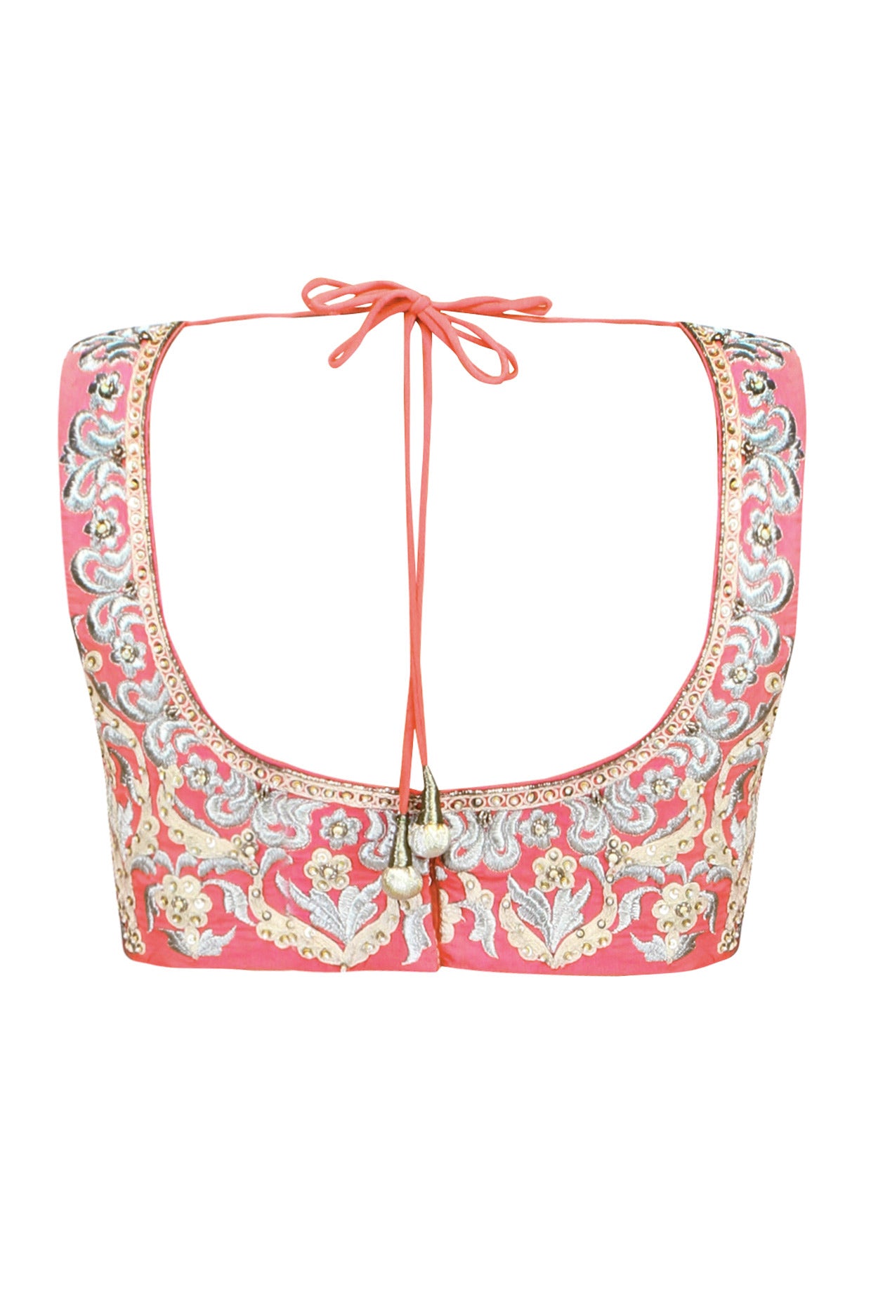 Carnation Pink Embroidered Blouse.