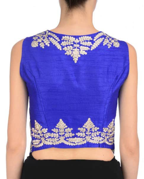 Persian Blue Embroidered Waistcoat with zari