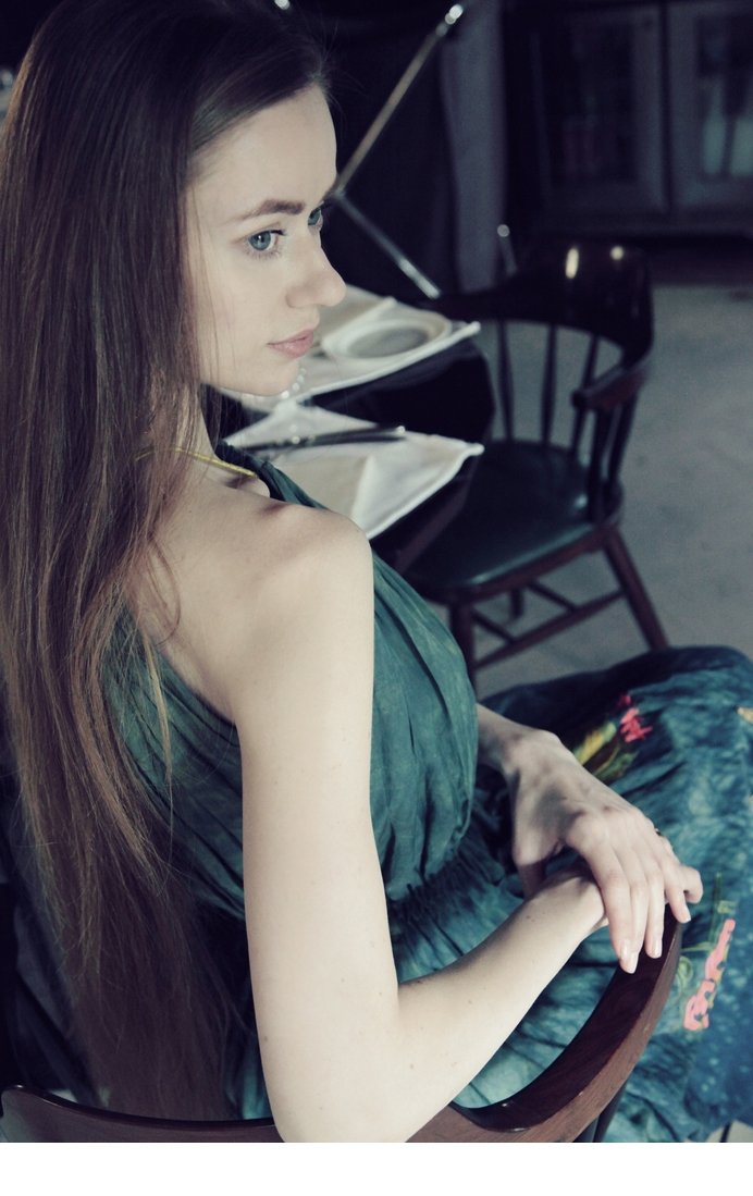 Green Cotton Silk Motif Embroidered Halter Tie-Dyed Dress with tie-ups