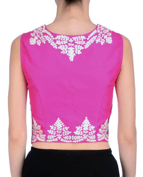Fuschia Pink Embroidered Waistcoat.