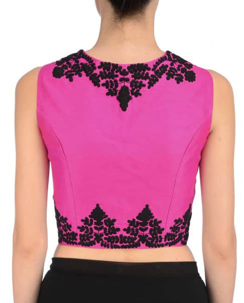 Black Leaf Embroidered Waistcoat