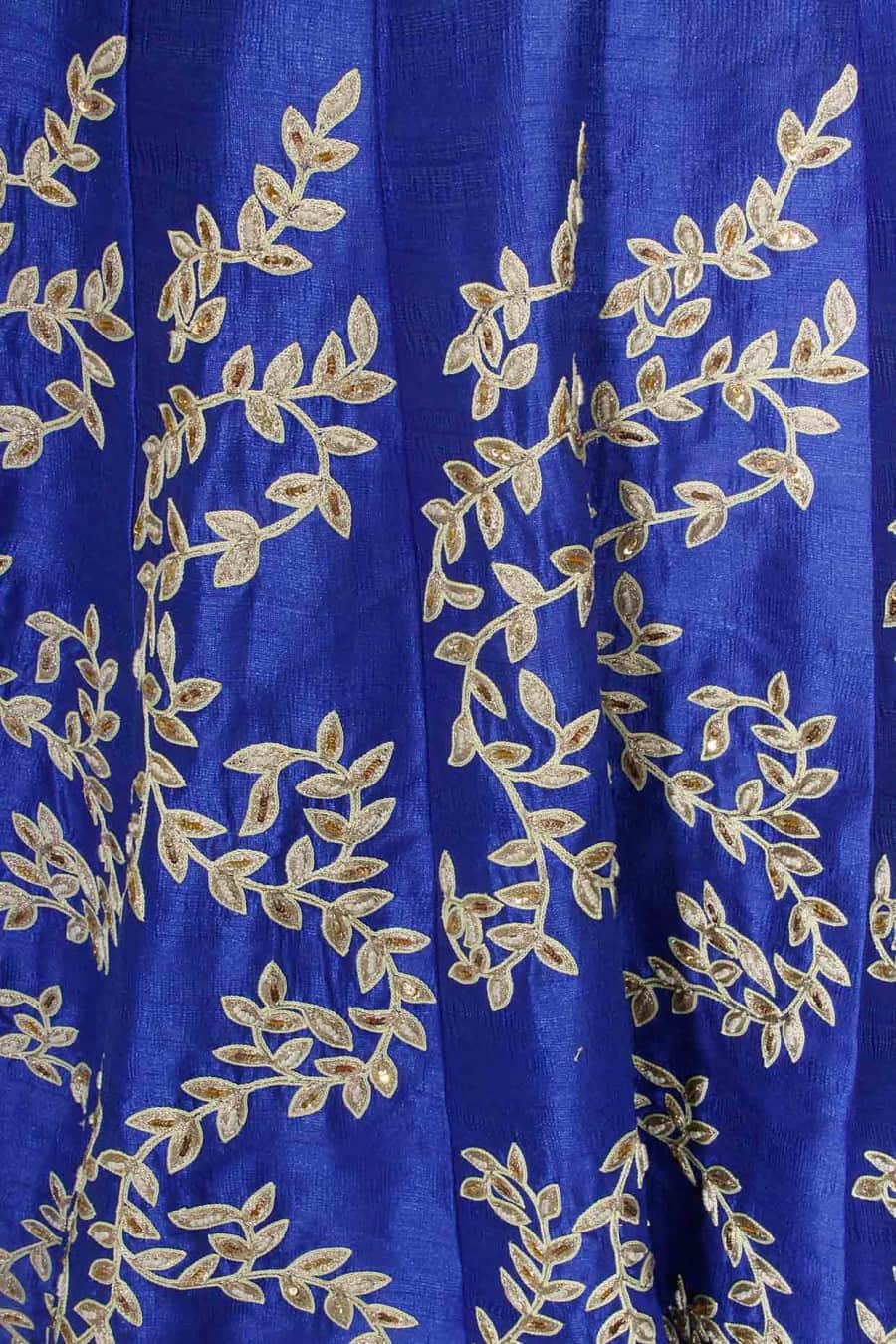 Amyra Dastur in Cobalt Blue Long Leaf Embroidered Dress with Fitted Pants