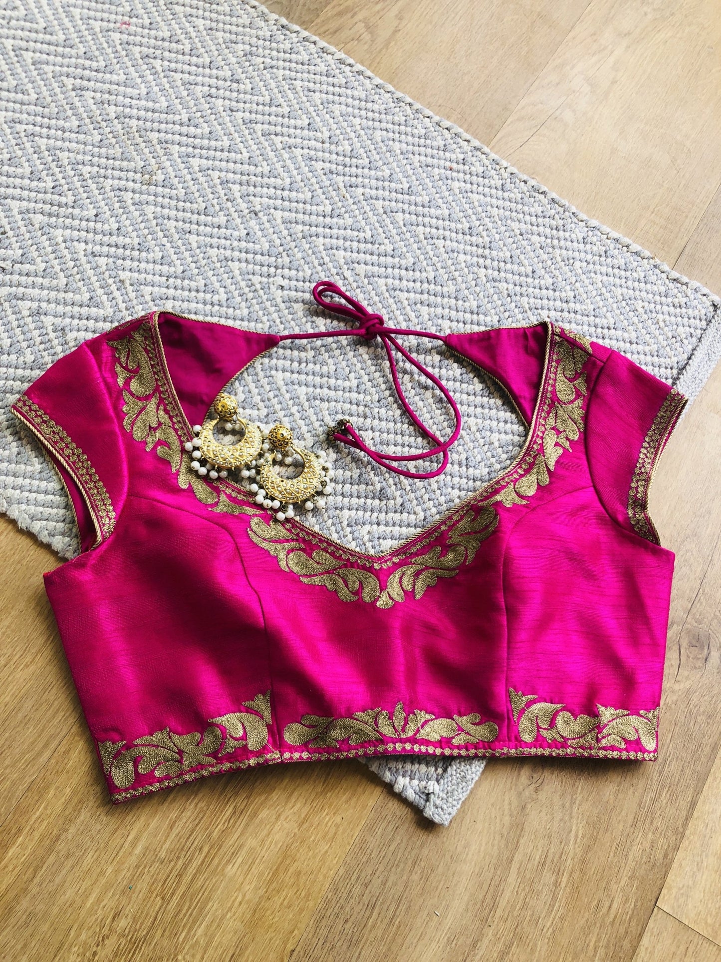 Pink Silk Embroidered blouse