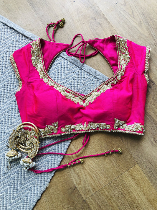 Hot Pink Silk blouse