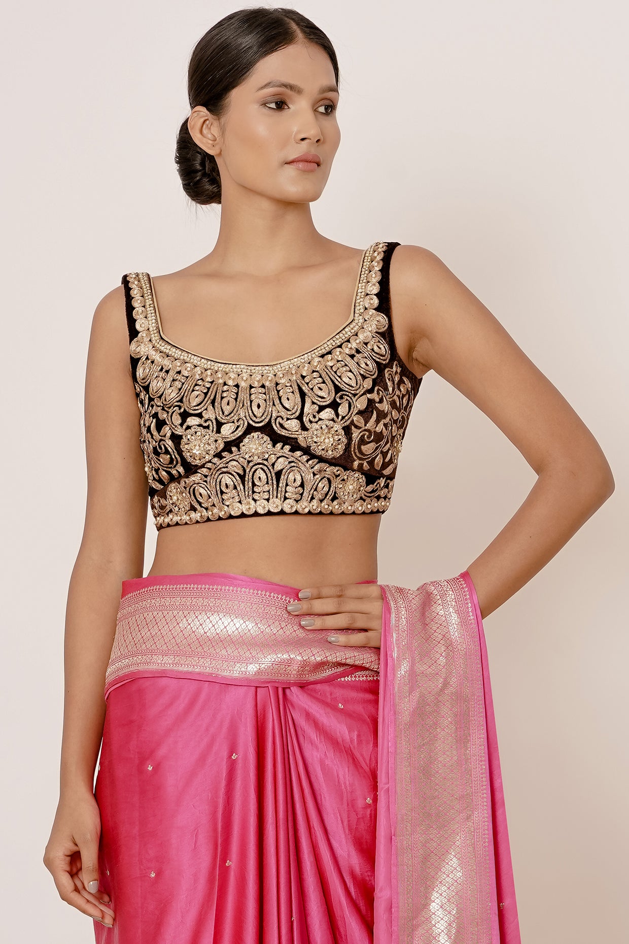 FUSCHIA PINK ROYAL BRIDAL SARI