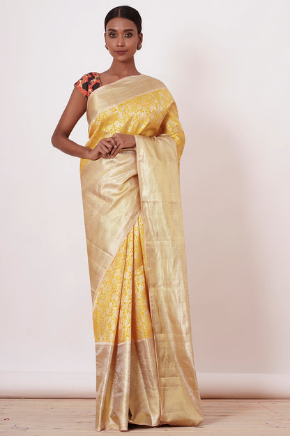 Yellow Kanjivaram Silk Saree