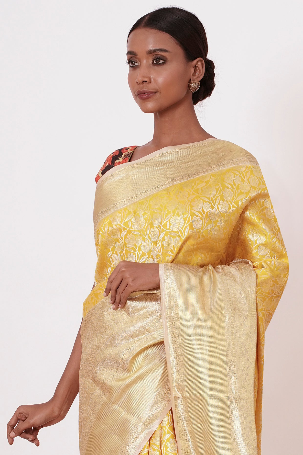 Yellow Kanjivaram Silk Saree