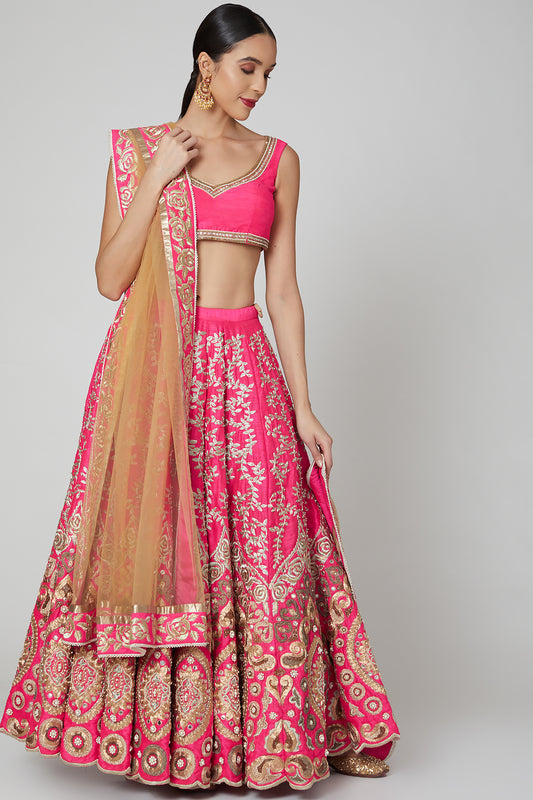 Bright Pink Bridal Lehenga
