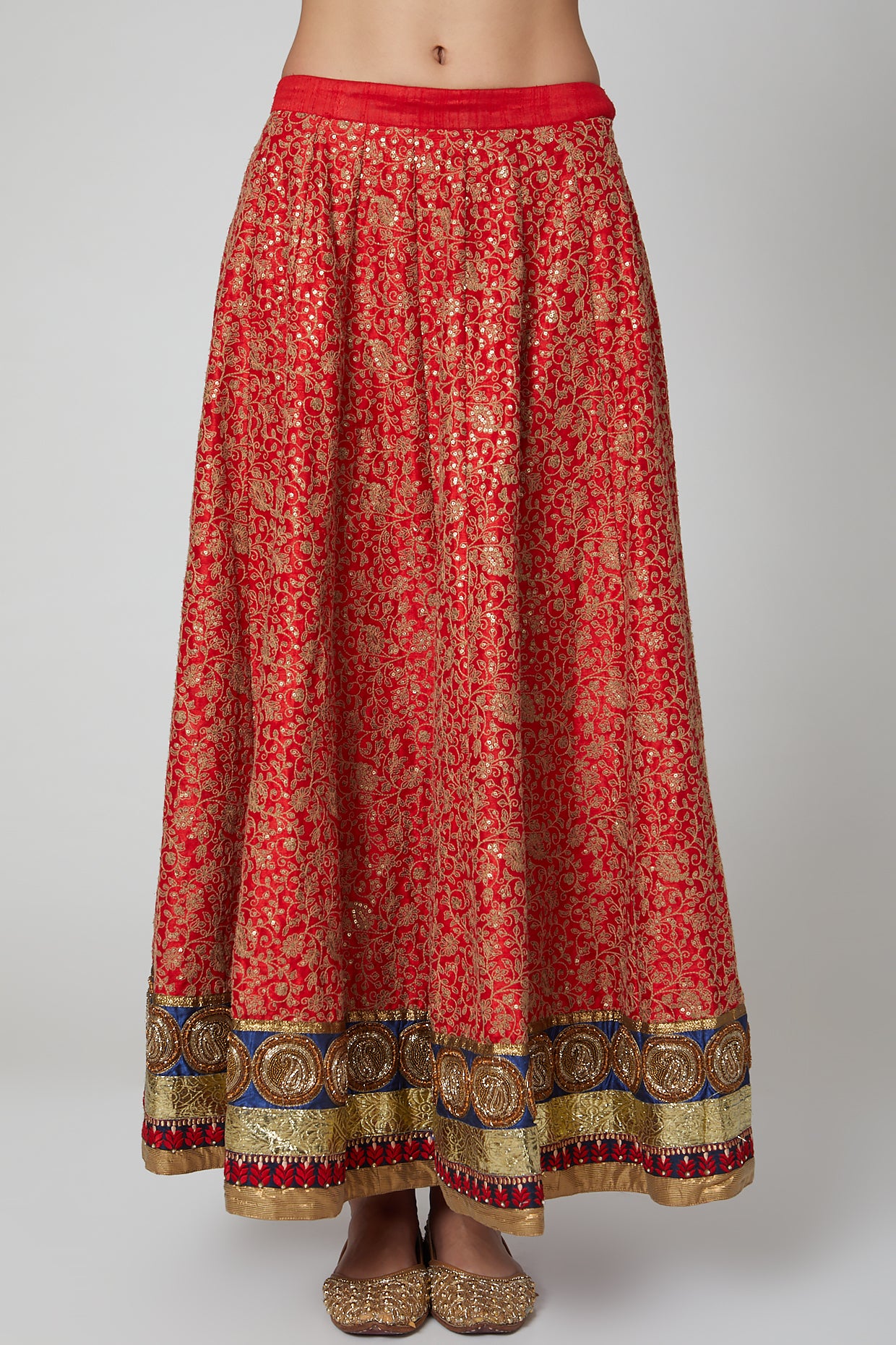 Red Embroidered lehenga Set