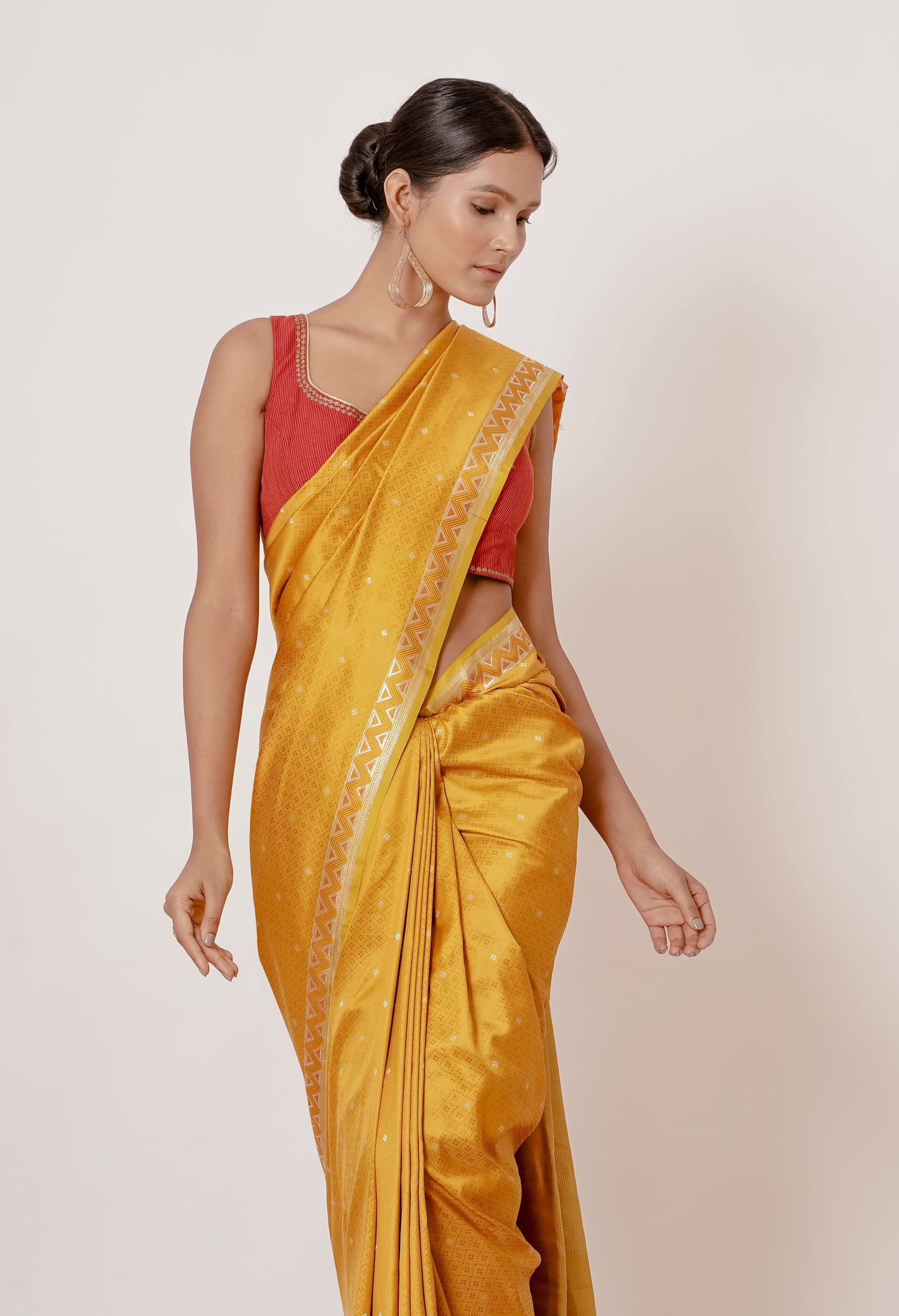 Mustard Yellow Banarasi Sari