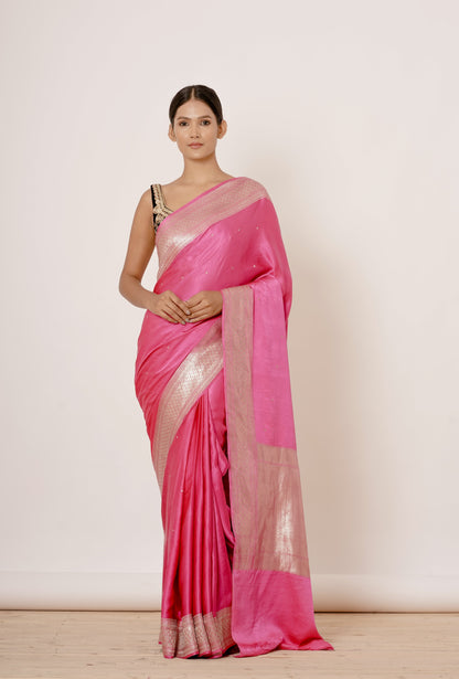 FUSCHIA PINK ROYAL BRIDAL SARI