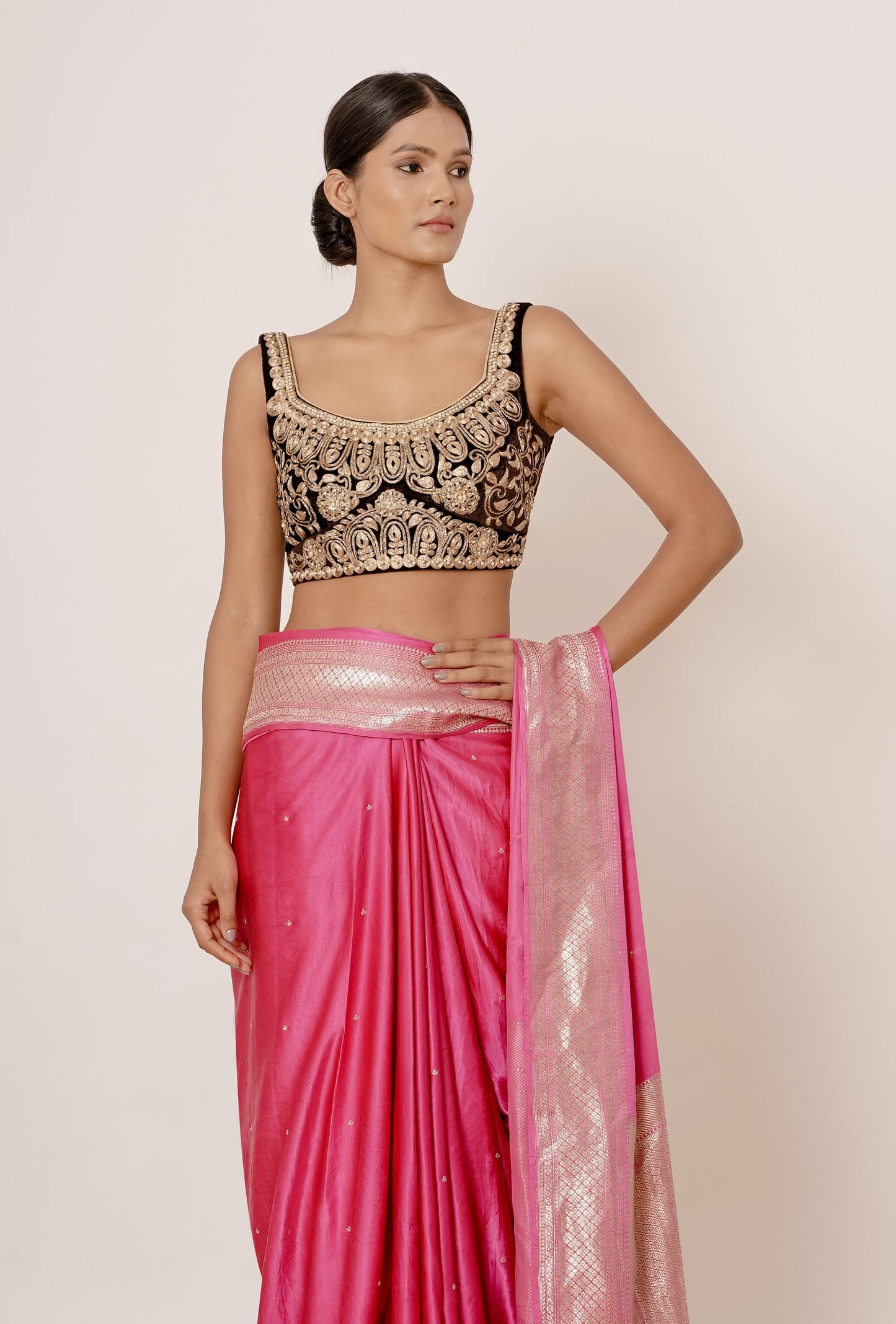 FUSCHIA PINK ROYAL BRIDAL SARI