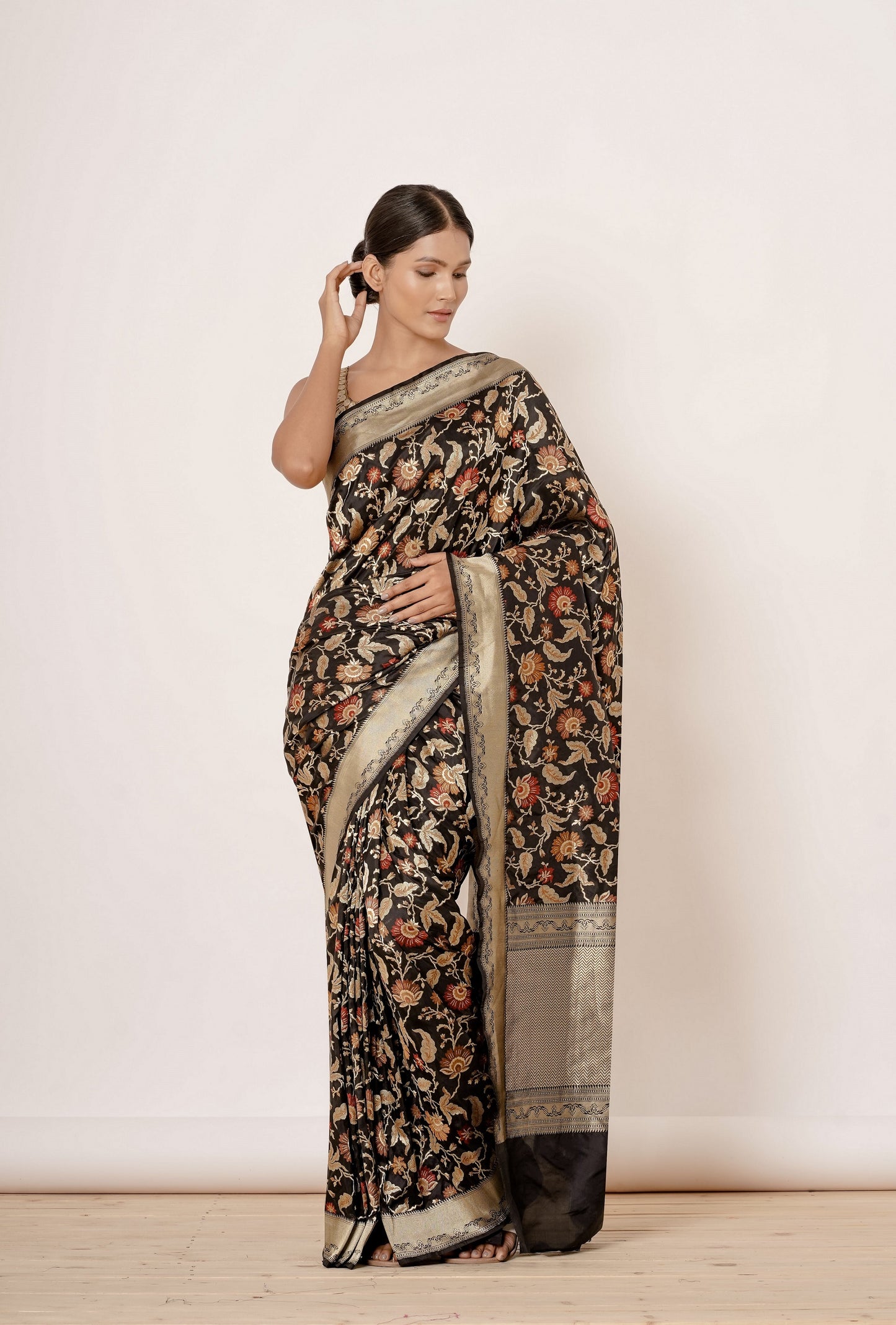 Blue Banarasi Saree with Motifs all over