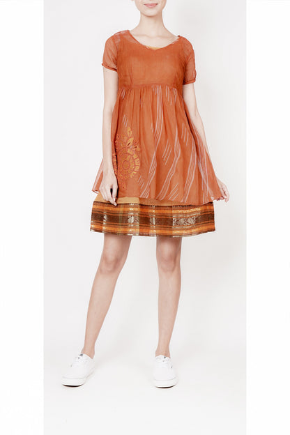 Rust Handwoven Cotton Dress