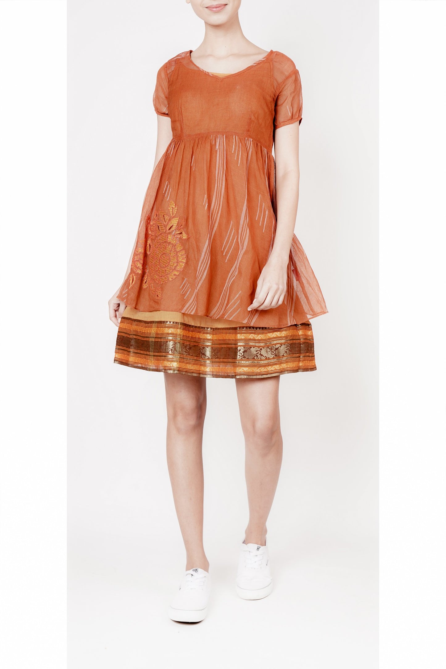 Rust Handwoven Cotton Dress