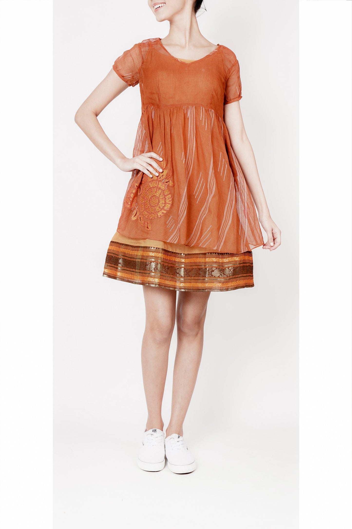 Rust Handwoven Cotton Dress