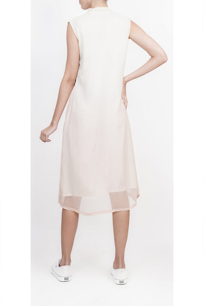 Ivory to peach shaded dress