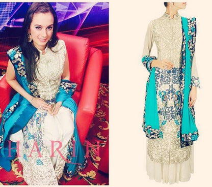 Evelyn Sharma in Lehenga Set with Embroidered Jacket