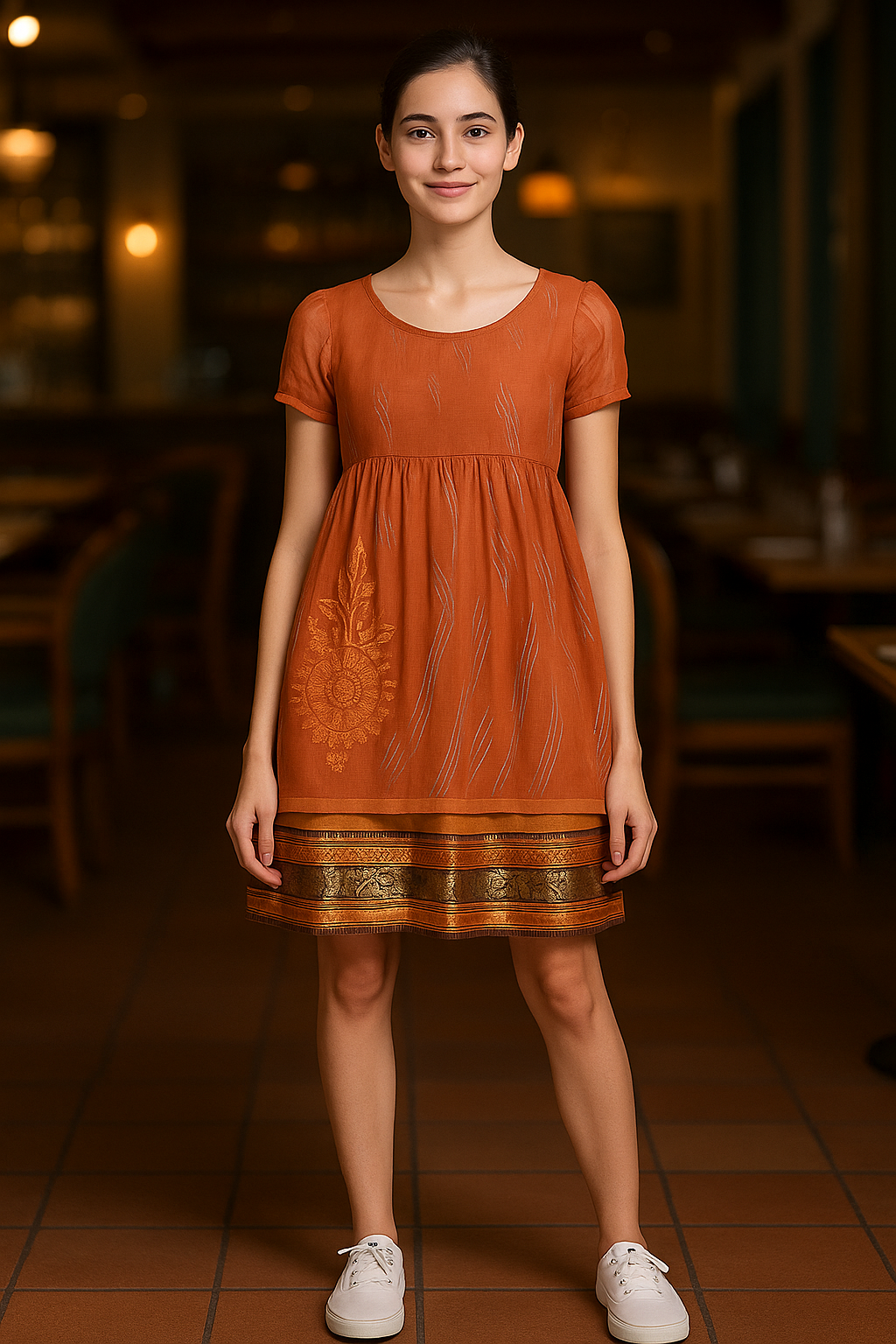 Rust Handwoven Cotton Dress