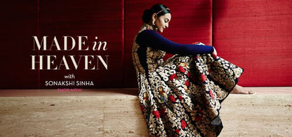 Sonakshi Sinha in Navy blue Flared Anarkali with Bird Embroidered motifs and palazzo pants