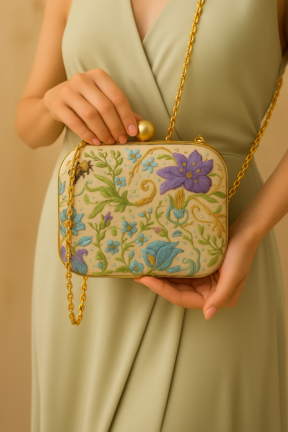 Wildflower Garden Embroidered Clutch
