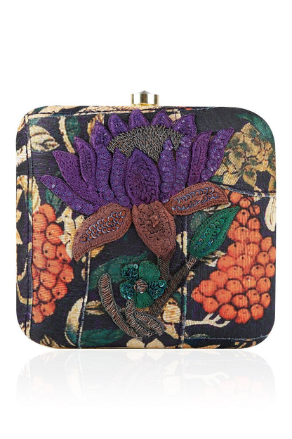 Floral Embroidered clutch