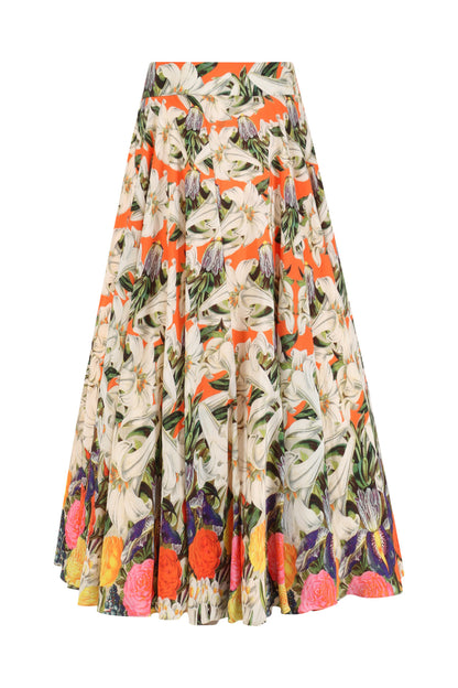 Lime Green Embroidered One Shoulder Net Drape Blouse and Floral Lehenga Set