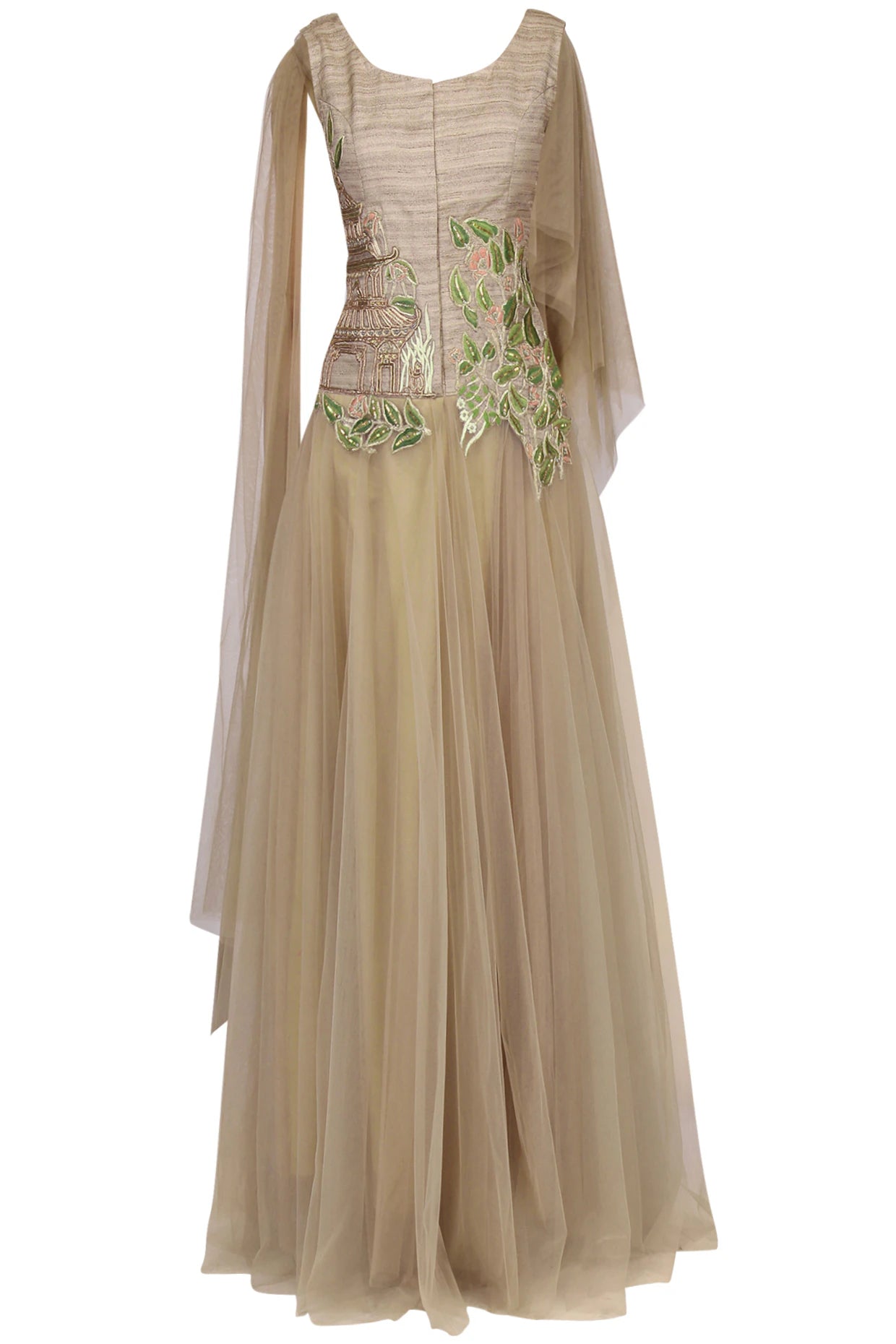 Dusky Gold Embroidered Gown