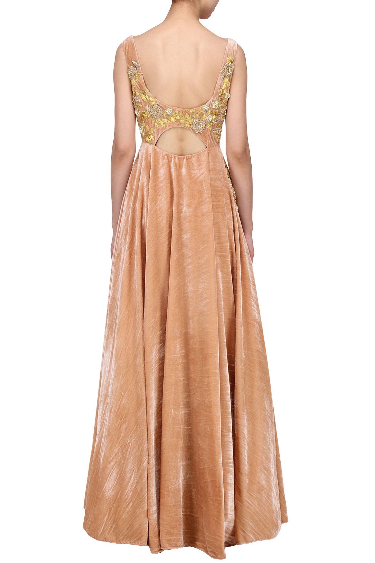Peach Velvet Gown