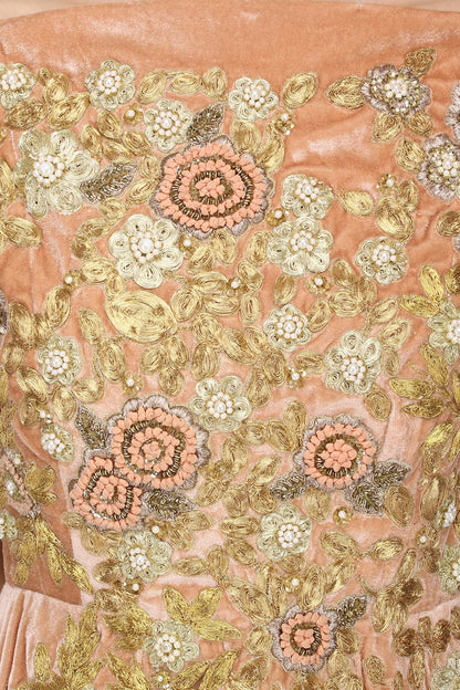 Peach Velvet Gown