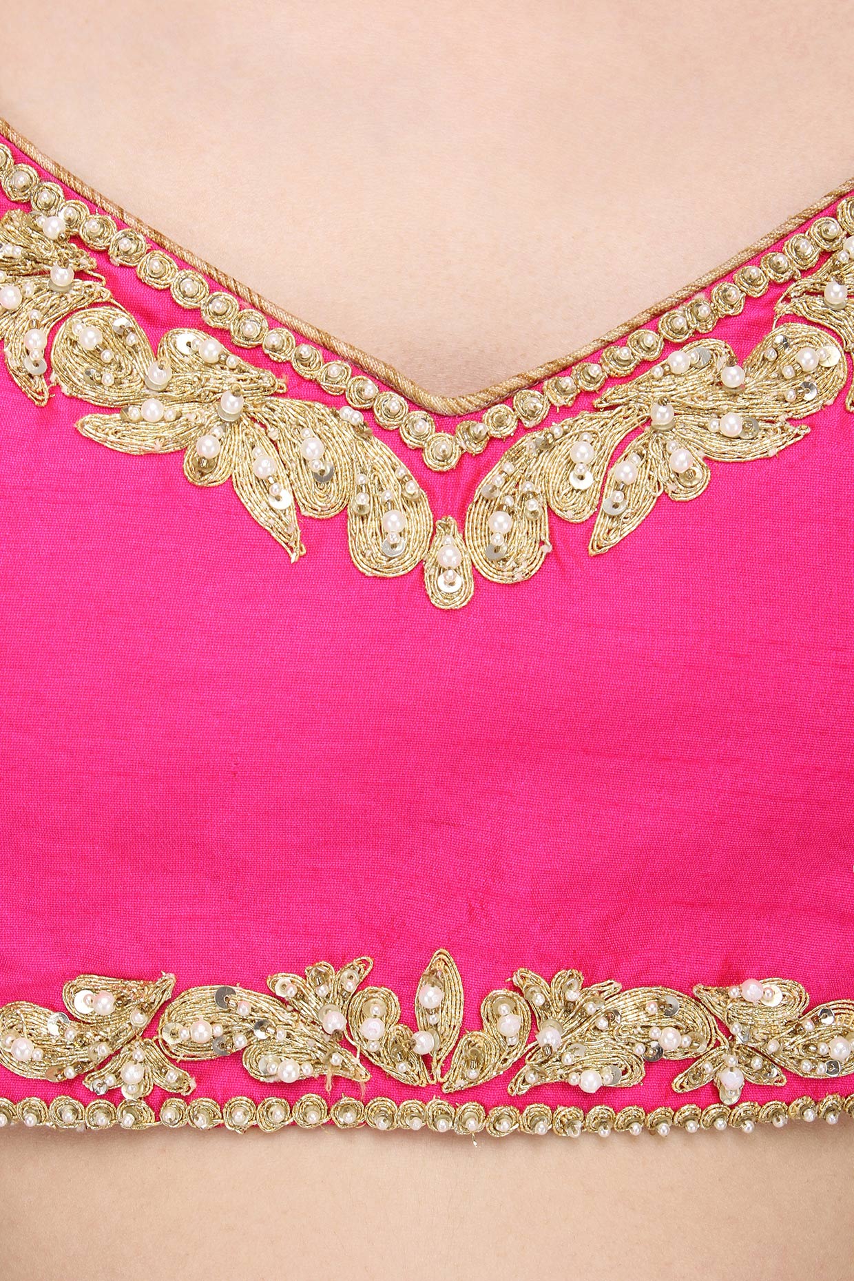 Shruti Hassan in Pink & Mustard Yellow Floral Temple Embroidered Heavy Lehenga Set