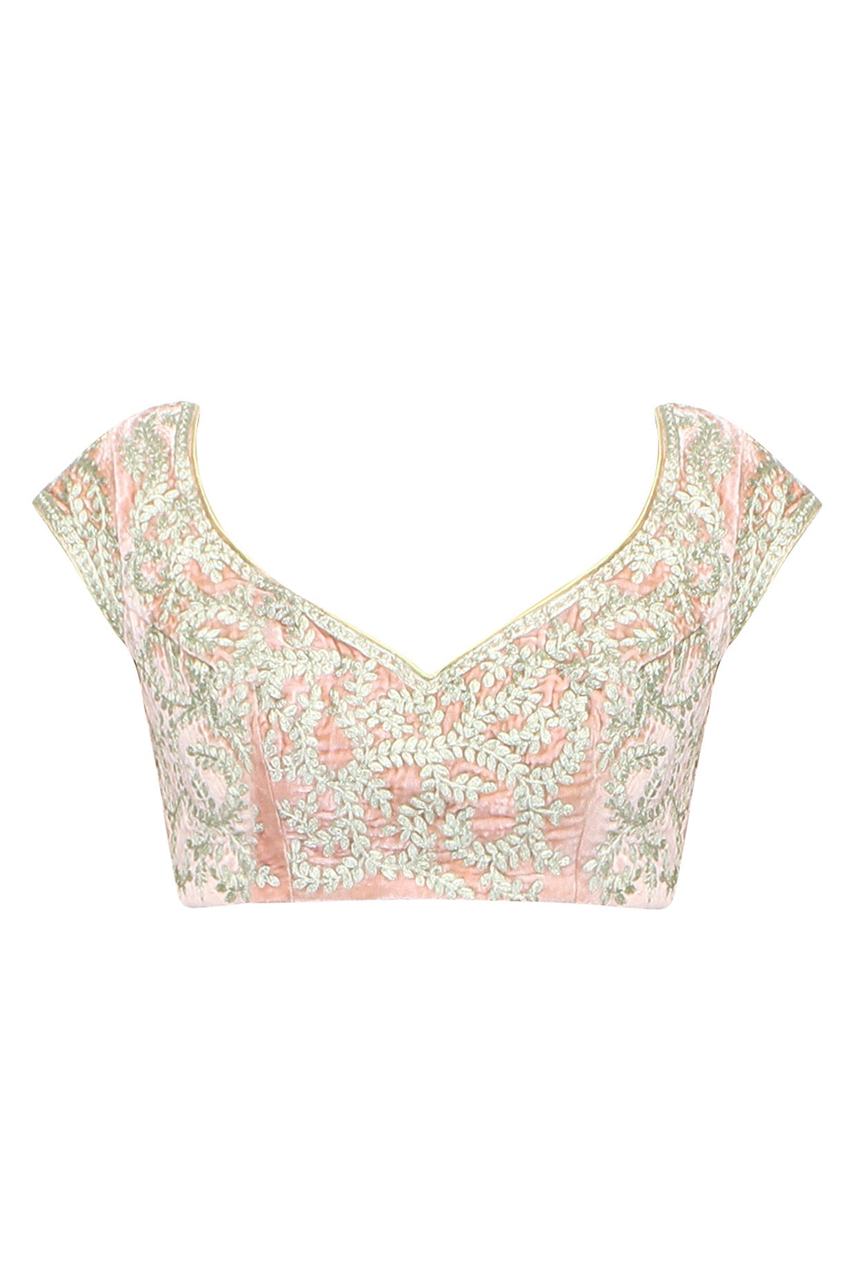 Baby pink velvet blouse