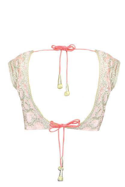 Baby pink velvet blouse