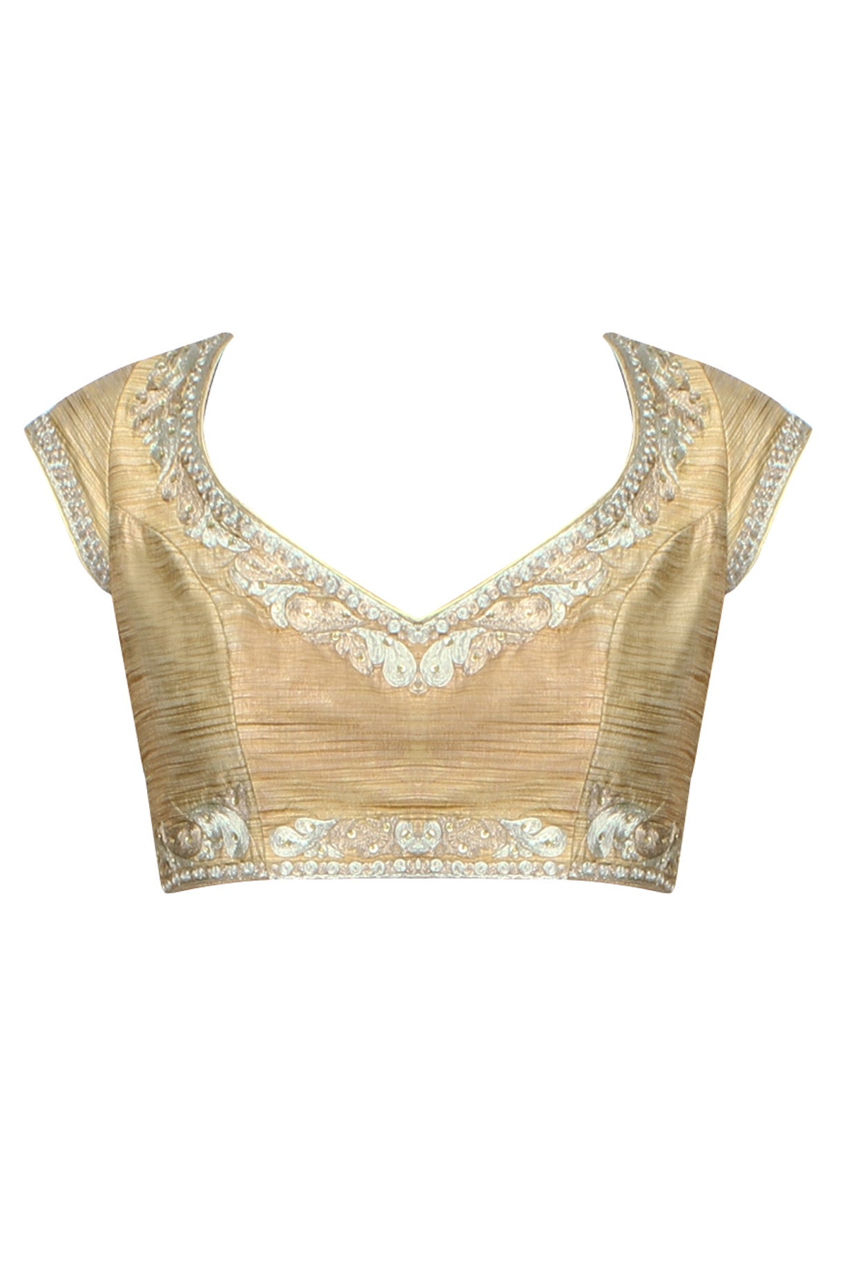 Gold Blouse with Zari Embroidery