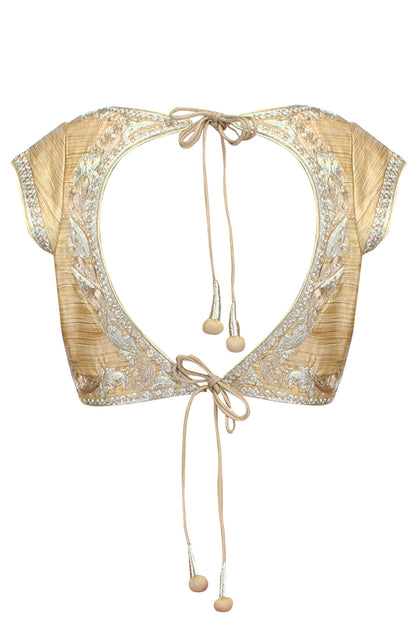 Gold Blouse with Zari Embroidery