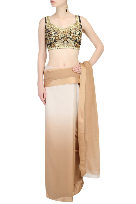 Black Heavy Embroidered Blouse