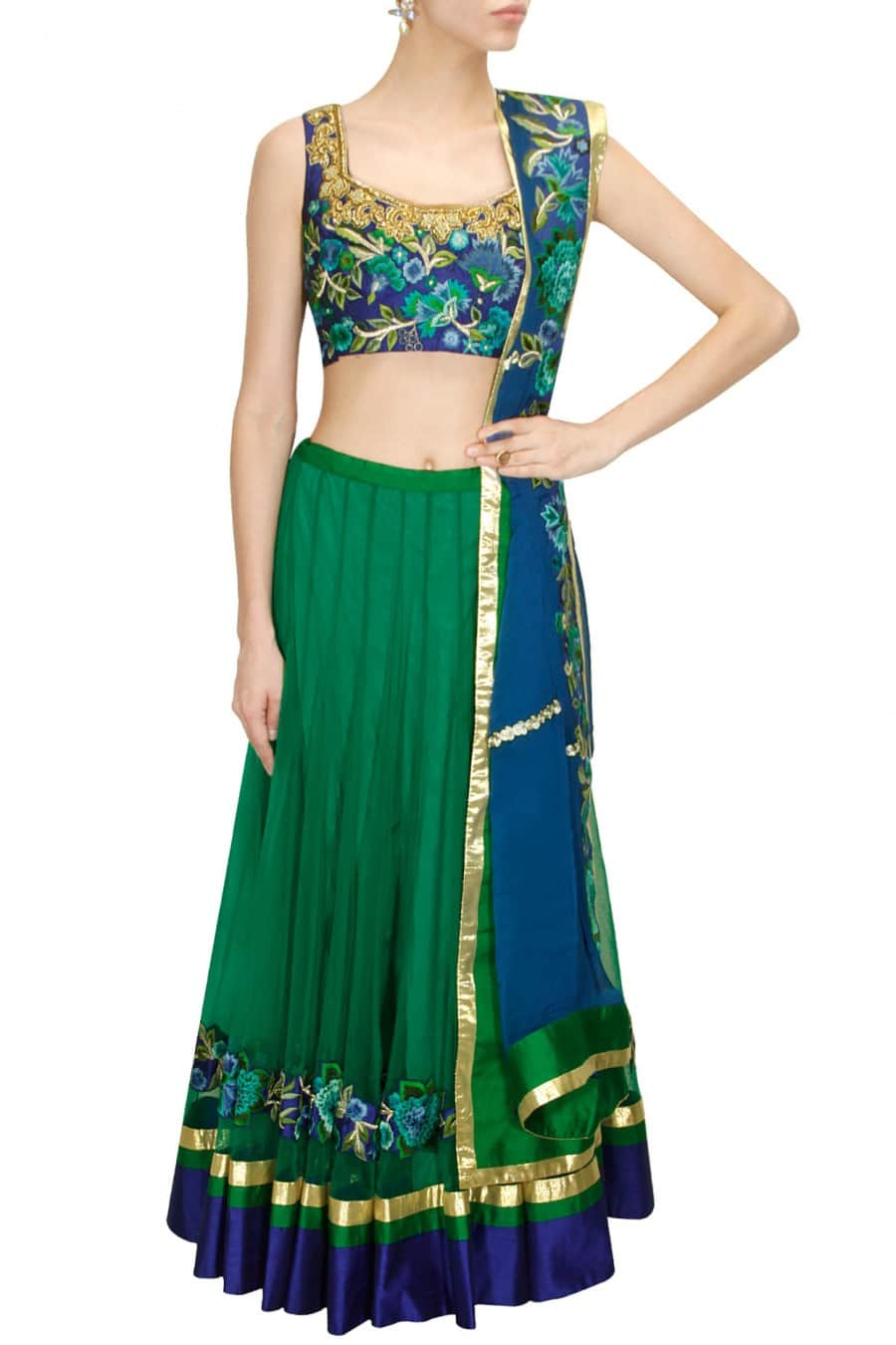 Embroidered Light Sangeet Lehenga Set