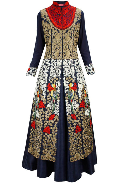 Navy Blue Lehenga Set with Jacket