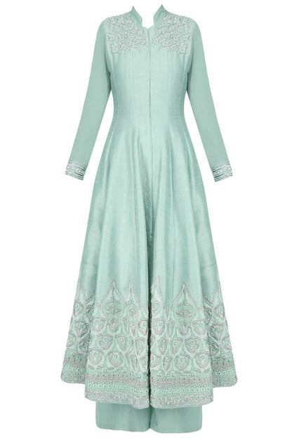 Turquoise anarkali set