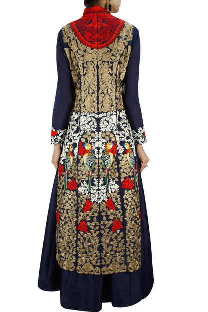 Navy Blue Lehenga Set with Jacket