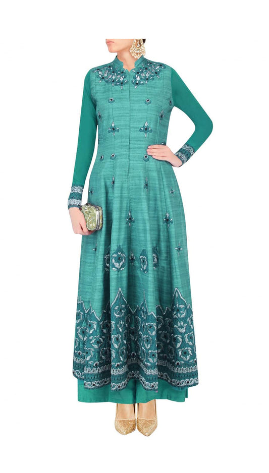 Jade long anarkali set