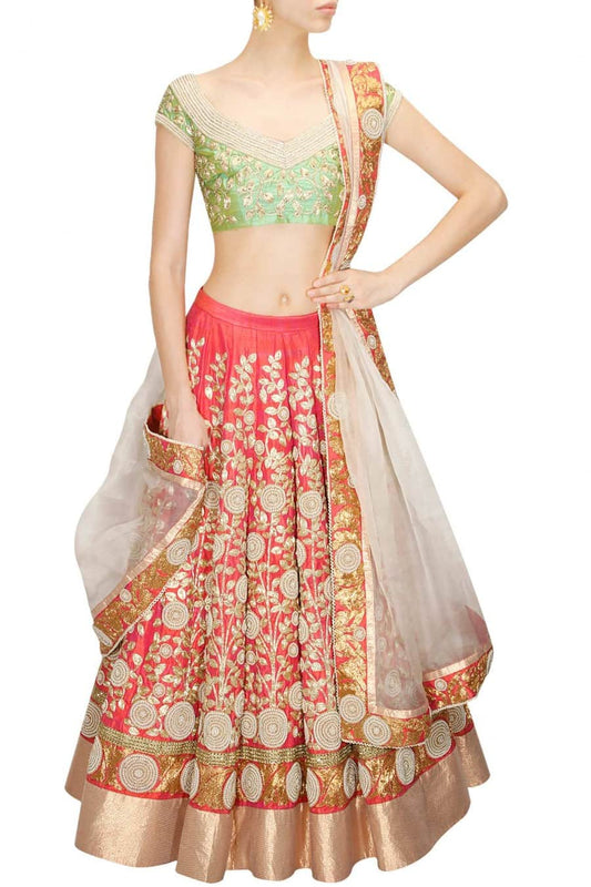 Mint Green Embroiderd Lehenga Set