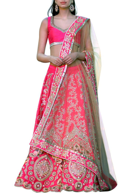 Bright Pink Bridal Lehenga