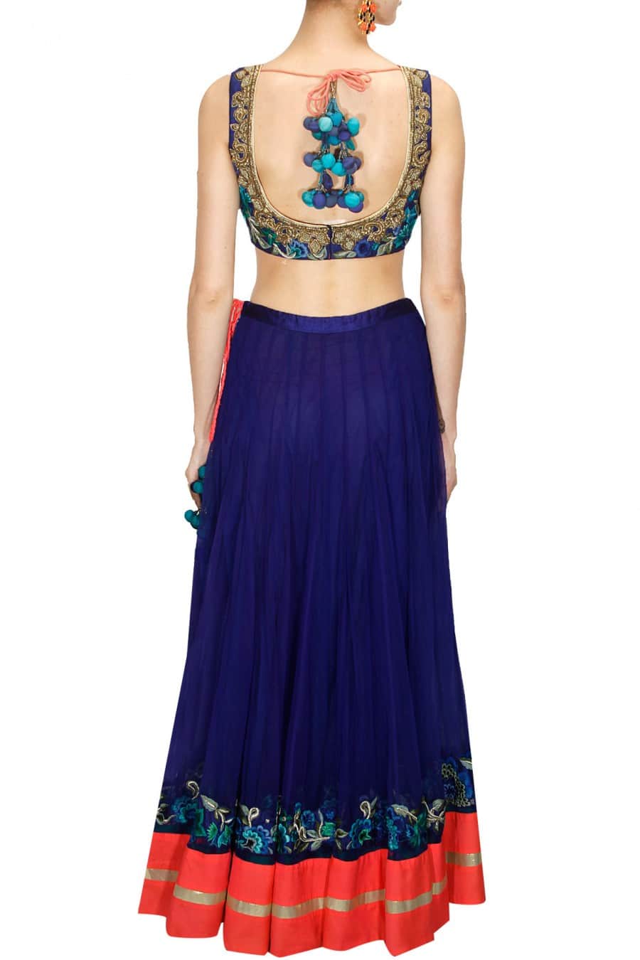 Blue Embroidered Sangeet Lehenga Set