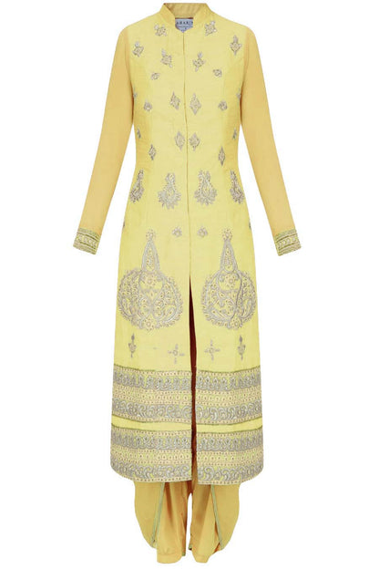 Lime yellow straight kurta set