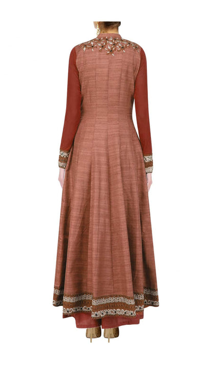 Light Maroon long anarkali set