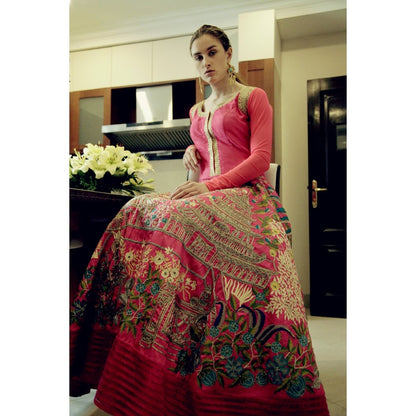 Pink Full Length Heavy Anarkali